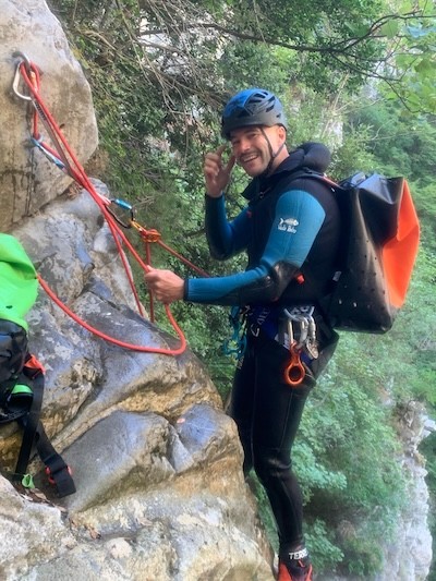 Moniteur canyoning dans les gorges du Verdon